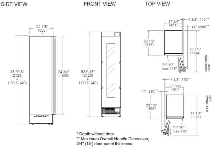 45 cm Slot-in Wine Column | Bertazzoni